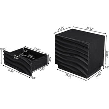 Load image into Gallery viewer, Nightstands, Bedside Table With 2 Drawers (Set of 2) - Black
