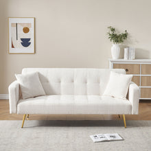 Load image into Gallery viewer, Teddy Fleece Sofa Bed With Luxurious Throw Pillows
