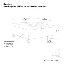 Load image into Gallery viewer, Harrison - Large Coffee Table Storage Ottoman
