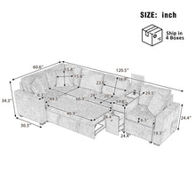 Load image into Gallery viewer, Modular L-Shaped Sectional Sofa Bed With Pull-Out Sleeper, Cup Holders, And Storage
