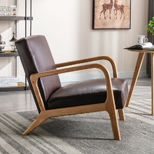 Load image into Gallery viewer, Open Framed Armchair With Cushioning Brown - Dark Brown
