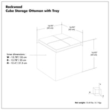 Load image into Gallery viewer, Rockwood - Upholstered Cube Storage Ottoman With Tray
