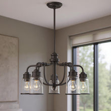 Load image into Gallery viewer, 21'' Five Light Dimmable Chandelier With Shades - Bronze
