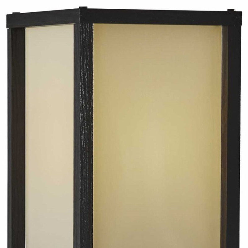 Floor Lamp With Wood Finish Storage Shelves - Black / White