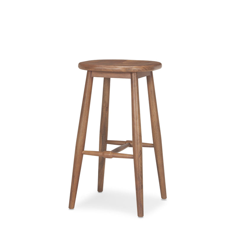 30" Mid-Century Solid Wood Backless Height Bar Chair - Natural