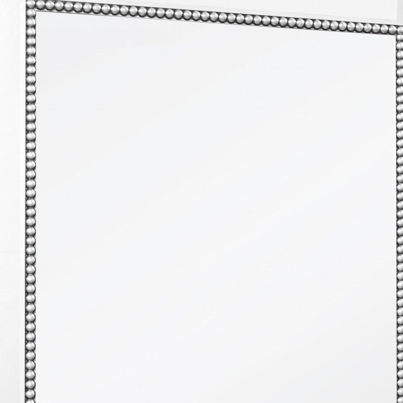 36" Glass Framed Accent Mirror (396581) - Silver