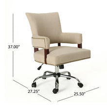 Load image into Gallery viewer, Zealous - Upholstered Office Chair With Curved Arms And Nailhead Accents - Wheat
