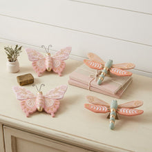 Load image into Gallery viewer, Poly Butterfly Dragonfly Figurines (Set of 4) - Pink / Green

