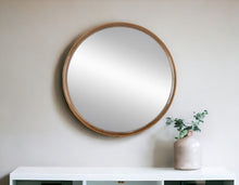 Load image into Gallery viewer, 32" Round Framed Accent Mirror - Brown
