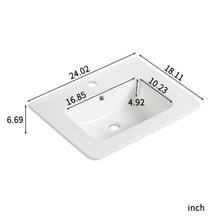 Load image into Gallery viewer, Vessel Sink Top With Overflow Drain - Milk White
