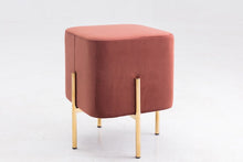 Load image into Gallery viewer, Velvet Cube Ottoman - Copper / Gold
