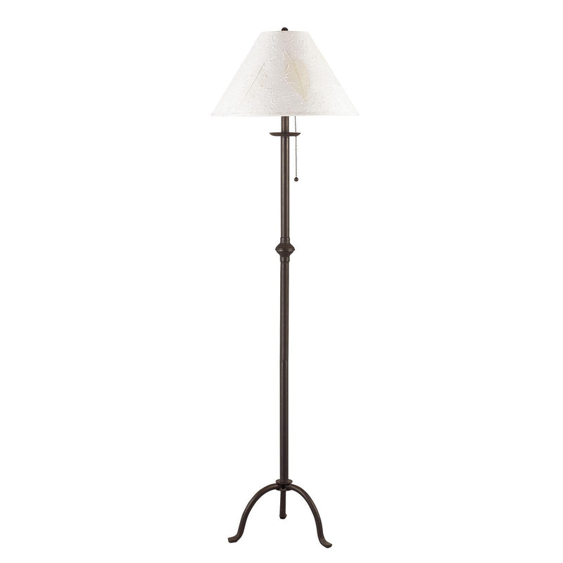 Traditional Shaped Floor Lamp With White Empire Shade - Black