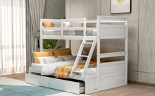 Load image into Gallery viewer, Twin over Full Bunk Bed with Storage - White(OLD SKU :LP000022AAK)
