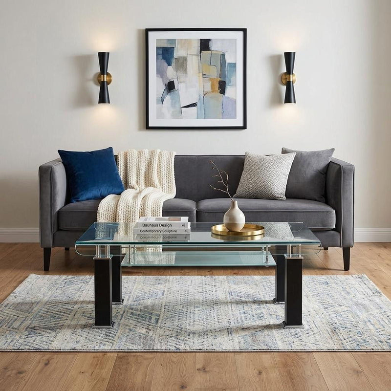 Mirrored Coffee Table - Black