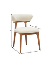 Load image into Gallery viewer, Upholstery Solid Wood Open Back Dining Side Chairs (Set of 2) - White / Brown
