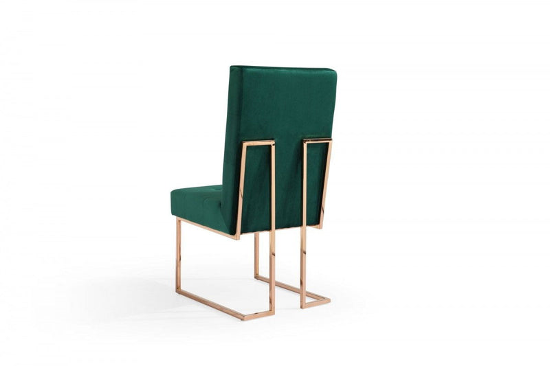 Tufted And Rose Upholstered Velvet Dining Side Chairs (Set of 2) - Green
