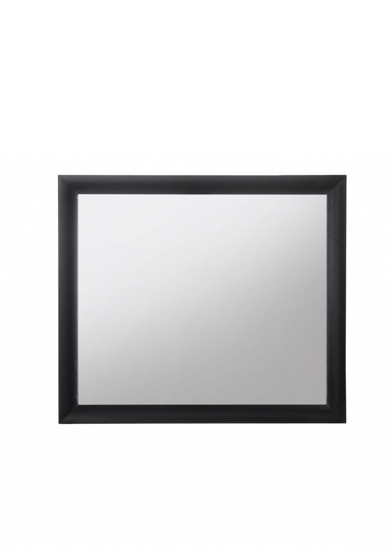 35" Square Framed Mounted Dresser Mirror - Black