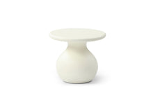 Load image into Gallery viewer, Fiber Glass Round Curvaceous Pedestal End Table - Beige

