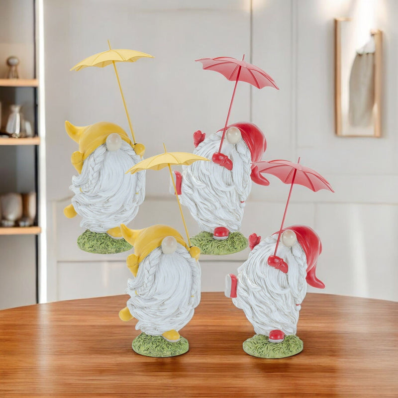 Poly Standing Gnome Tabletop Sculpture (Set of 4) - Yellow