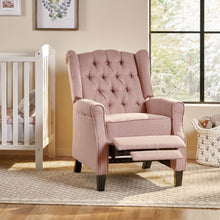 Load image into Gallery viewer, Wide Manual Wing Chair Recliner - Light Pink
