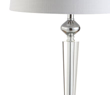 Load image into Gallery viewer, Table Lamp With Drum Shade - White / Clear / Silver
