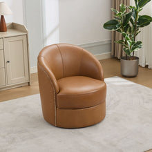 Load image into Gallery viewer, Swivel Accent Chair With 360° Smooth Spin - Black / Light Brown / Silver

