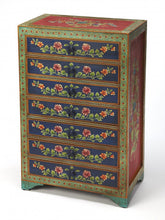 Load image into Gallery viewer, Solid Wood Seven Drawer Standard Chest - Blue / Green
