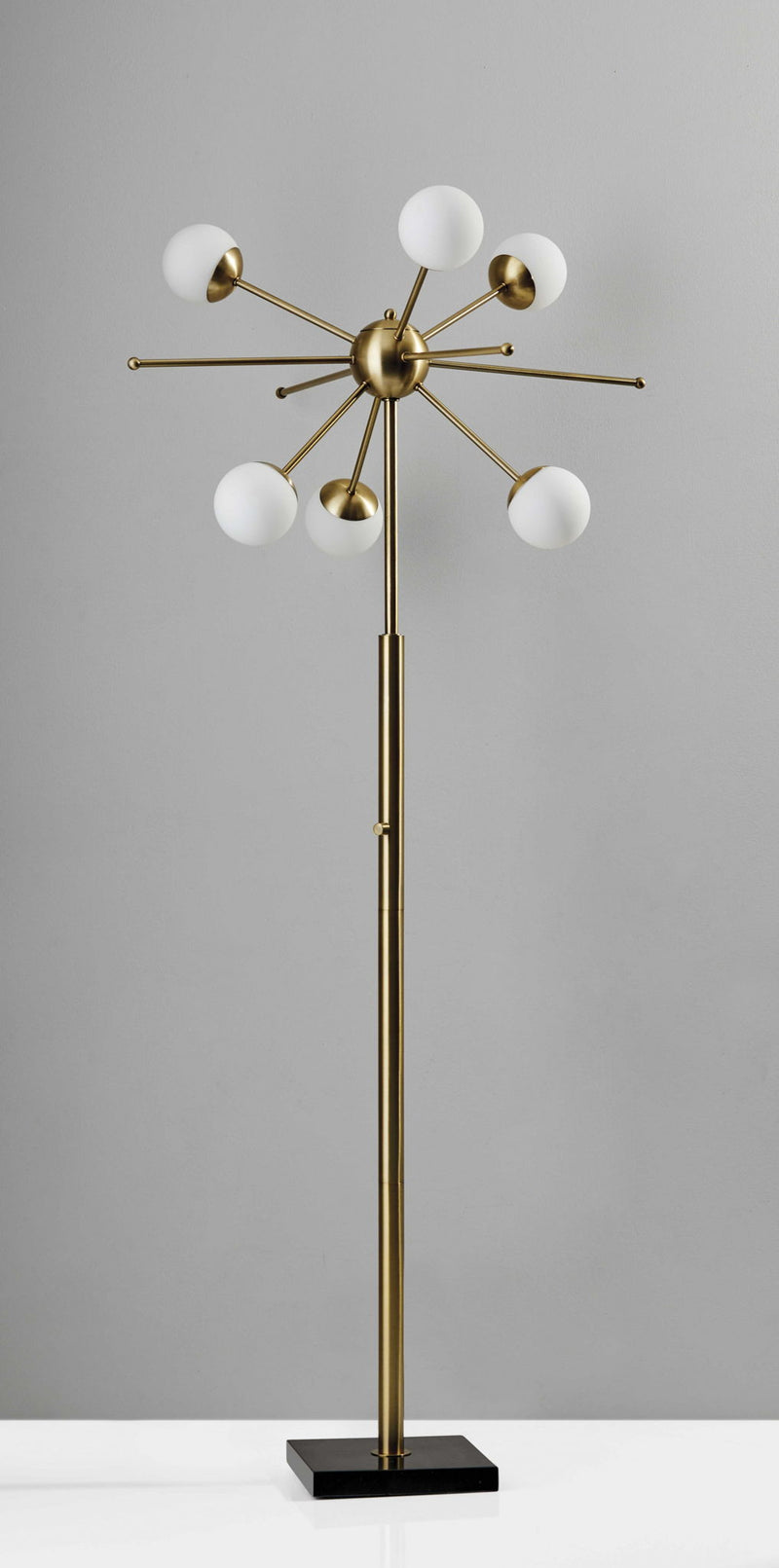 Six Light Novelty Floor Lamp - Brass