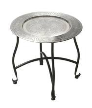 Load image into Gallery viewer, Aluminum Round End Table - Black And Silver
