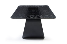 Load image into Gallery viewer, Glass Double Geo Pedestal Base Dining Table - Black / Brass
