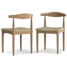 Load image into Gallery viewer, Solid Wood Dining Parsons Chairs (Set of 2) - Cream / Natural

