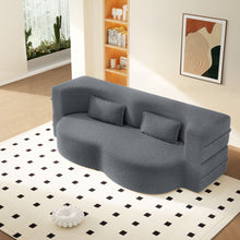 Load image into Gallery viewer, Modern Floor Sofa With 2 Pillows, Twin Size For Living Room
