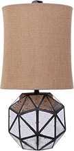 Load image into Gallery viewer, 40" Geometric Table Lamp With Cylinder Shade - Beige / Silver
