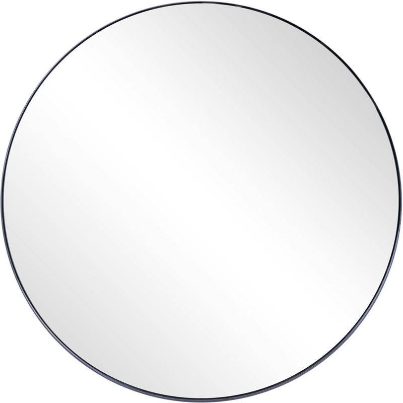 32" Round Metal Framed Accent Mirror - Black