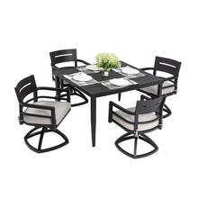 Load image into Gallery viewer, Outdoor Modern Dining Set, Chairs Sunbrella Cushioned And Dining Table With Umbrella Hole
