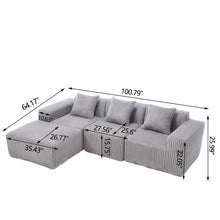 Load image into Gallery viewer, L - Shape Modern Minimalist Modular Sectional Sofa, Upholstered Cloud Couch With Deep Seats
