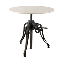 Load image into Gallery viewer, 30" Rounded Marble And Metal Three Leg Base Dining Table - Black
