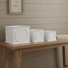Load image into Gallery viewer, Geometric Rectangular Planter Boxes (Set of 3) - White
