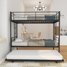 Load image into Gallery viewer, Twin Over Twin Metal Bunk Bed Frame with Trundle（Upgrade reinforcement version）
