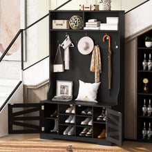 Load image into Gallery viewer, Entryway Bench With Coat Rack, 3 In 1 Design And Adjustable Shelves
