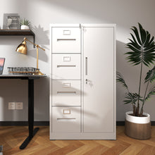 Load image into Gallery viewer, Metal Storage Vertical Filing Cabinet With Lock, 4 Drawers, 1 Door, Steel Construction, School / Office Use
