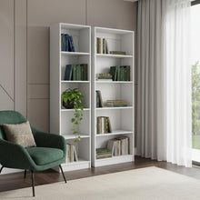 Load image into Gallery viewer, Five Tier Modular Bookcase (Set of 2) - White
