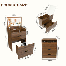 Load image into Gallery viewer, Vanity Desk With Lighted Mirror &amp; Stool
