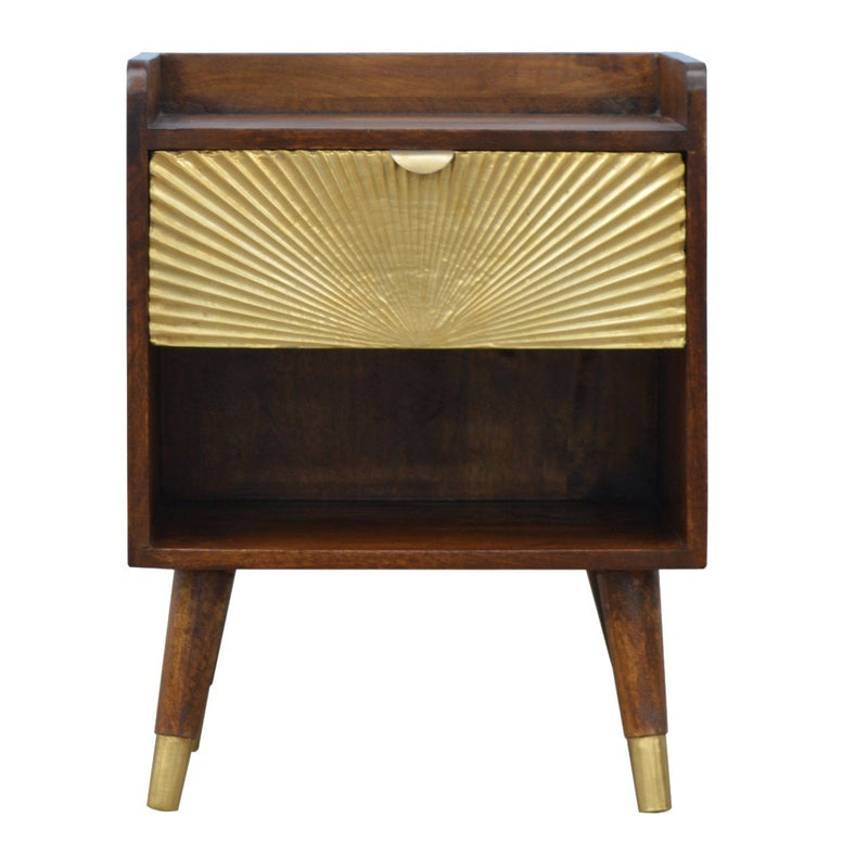 23" Solid Wood 1 Drawer Nightstand - Brown