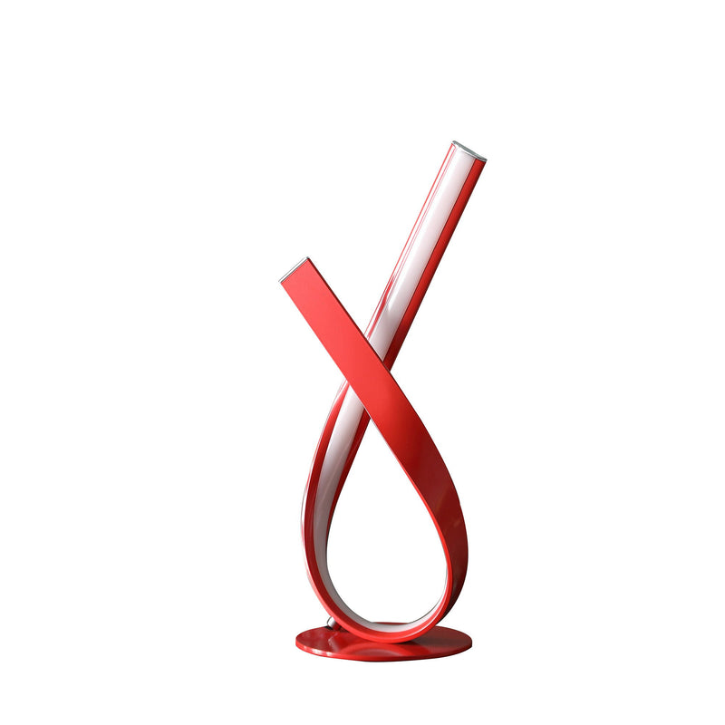 Modern Abstract Ribbons Table Lamp - Red