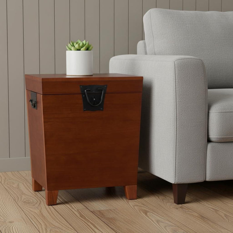 Square Solid Wood End Table - Brown