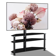 Load image into Gallery viewer, Multi-Function TV Stand Height Adjustable Bracket Swivel 3 Tier - Black
