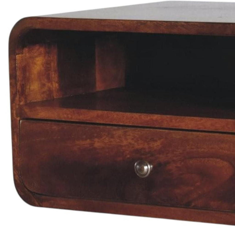 Wood One Drawer Floating Nightstand - Chestnut