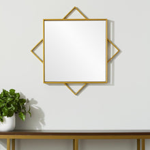 Load image into Gallery viewer, 24" Metal Geo Square Accent Mirror - Gold
