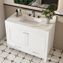 Load image into Gallery viewer, 43&quot; Bathroom Vanity, Multi Functional Cabinet With Doors And Drawer - White
